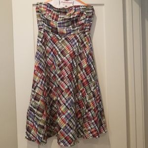 Strapless multicolor dress